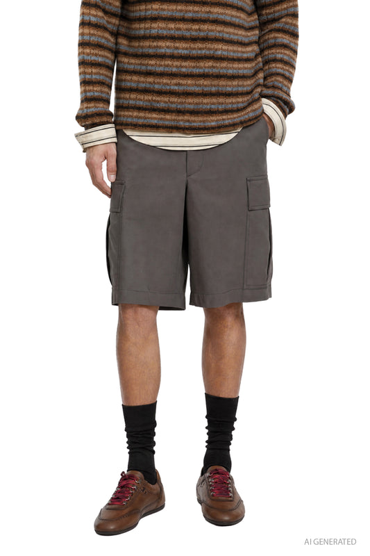 Twill Crepe Cargo Shorts